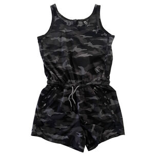 Athleta Girl on the go romper black camo Girls Size Large/12